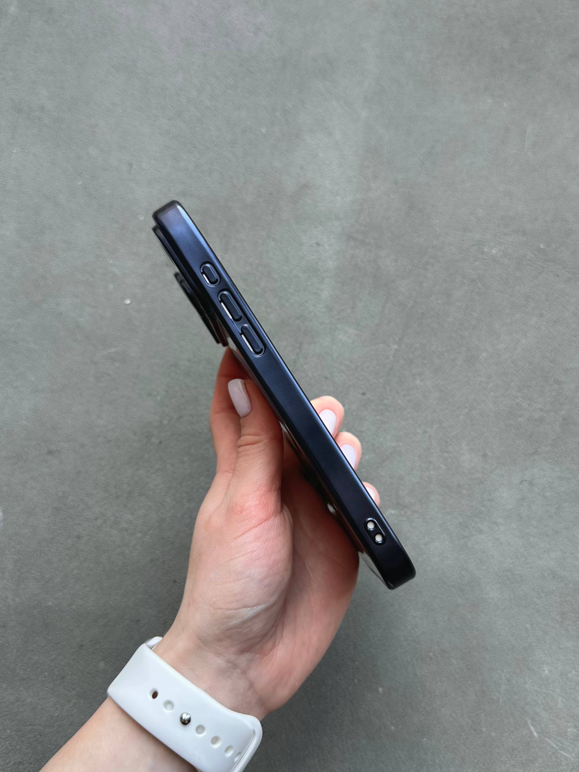 Чохол кольоровий Shining case з Magsafe на iPhone 17 Pro Max Dark Blue