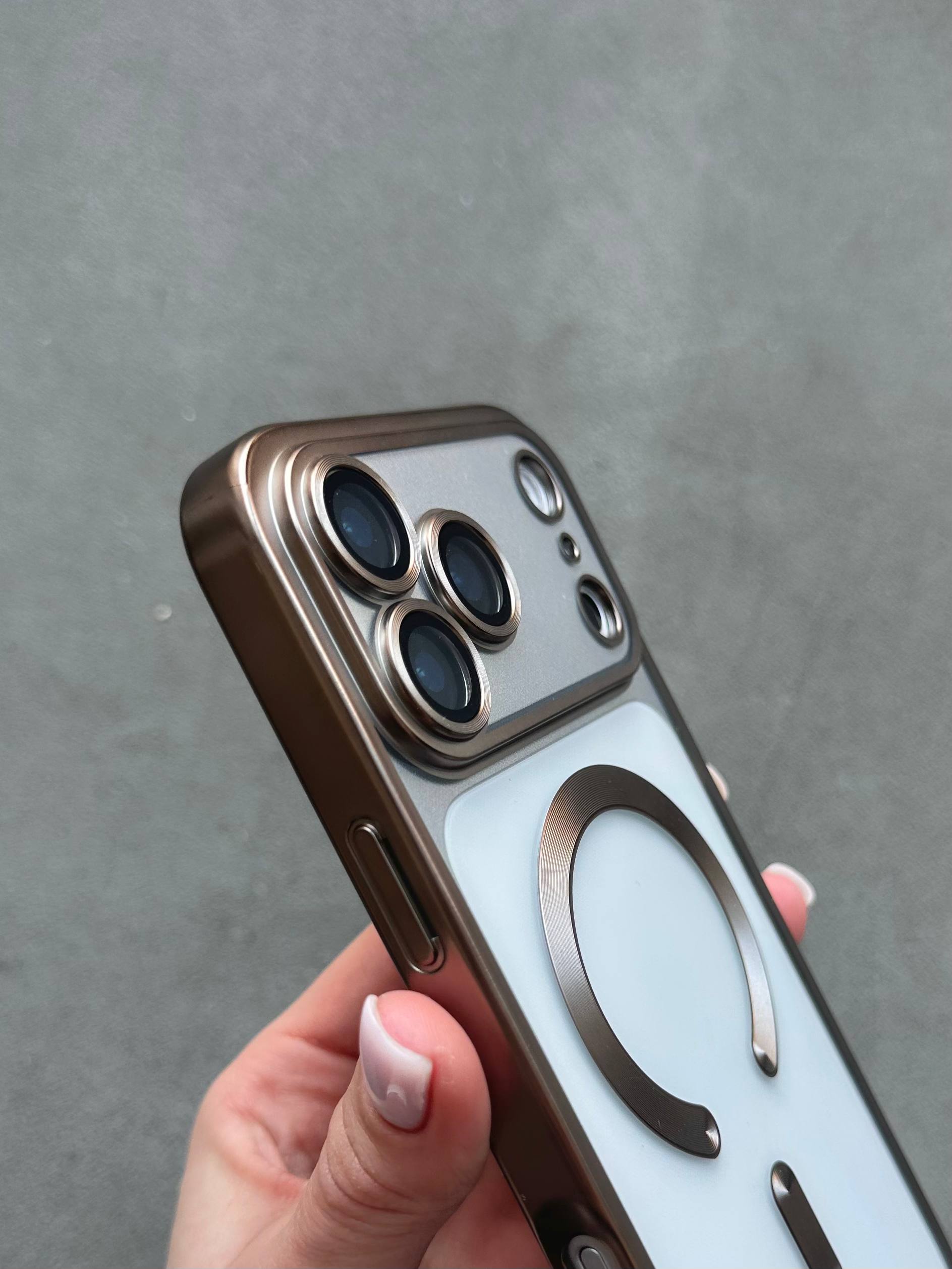 Чохол кольоровий Shining case з Magsafe на iPhone 17 Pro Max Titan