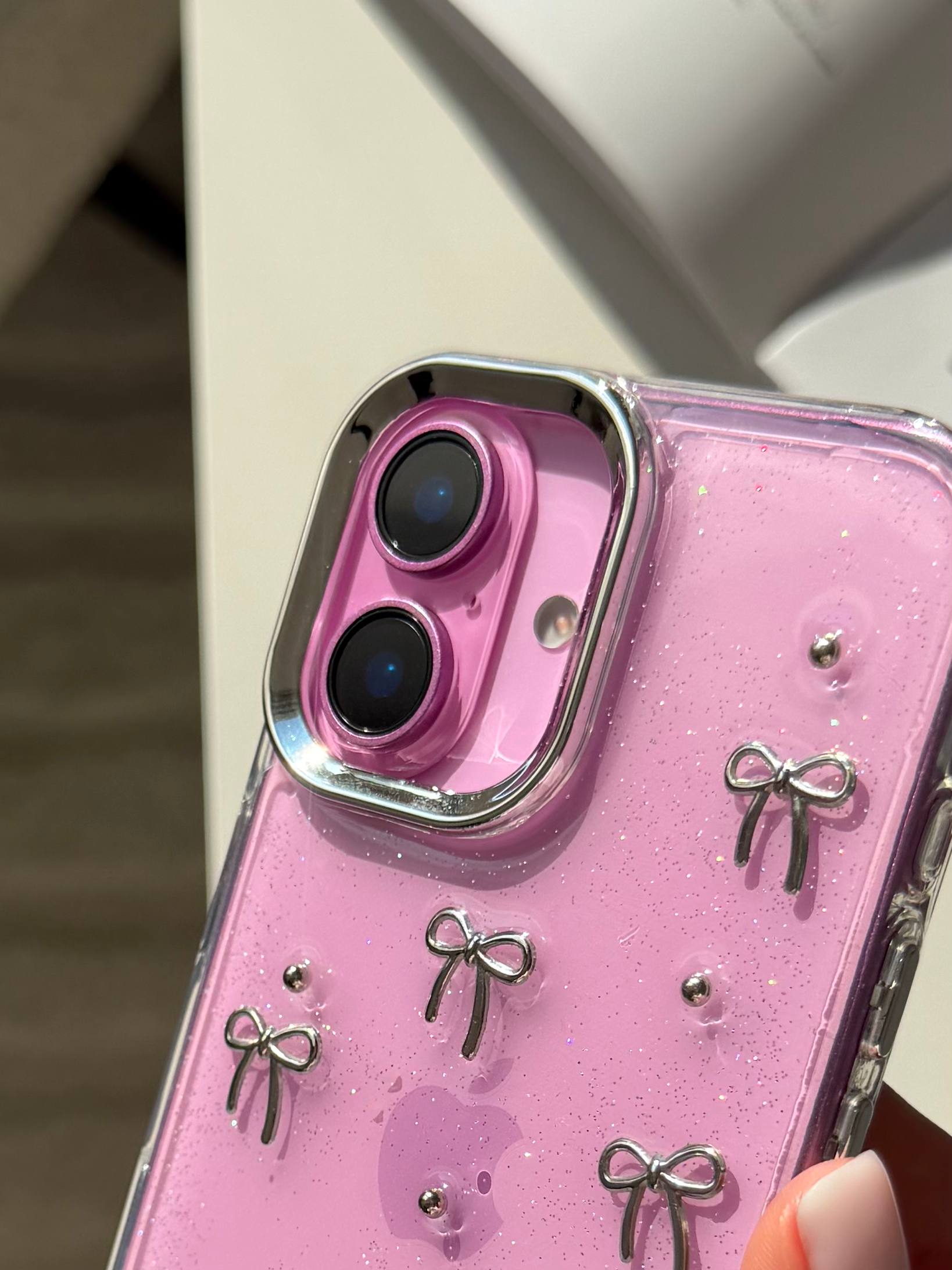 Чохол прозорий Bow Case з бантиками на iPhone 16