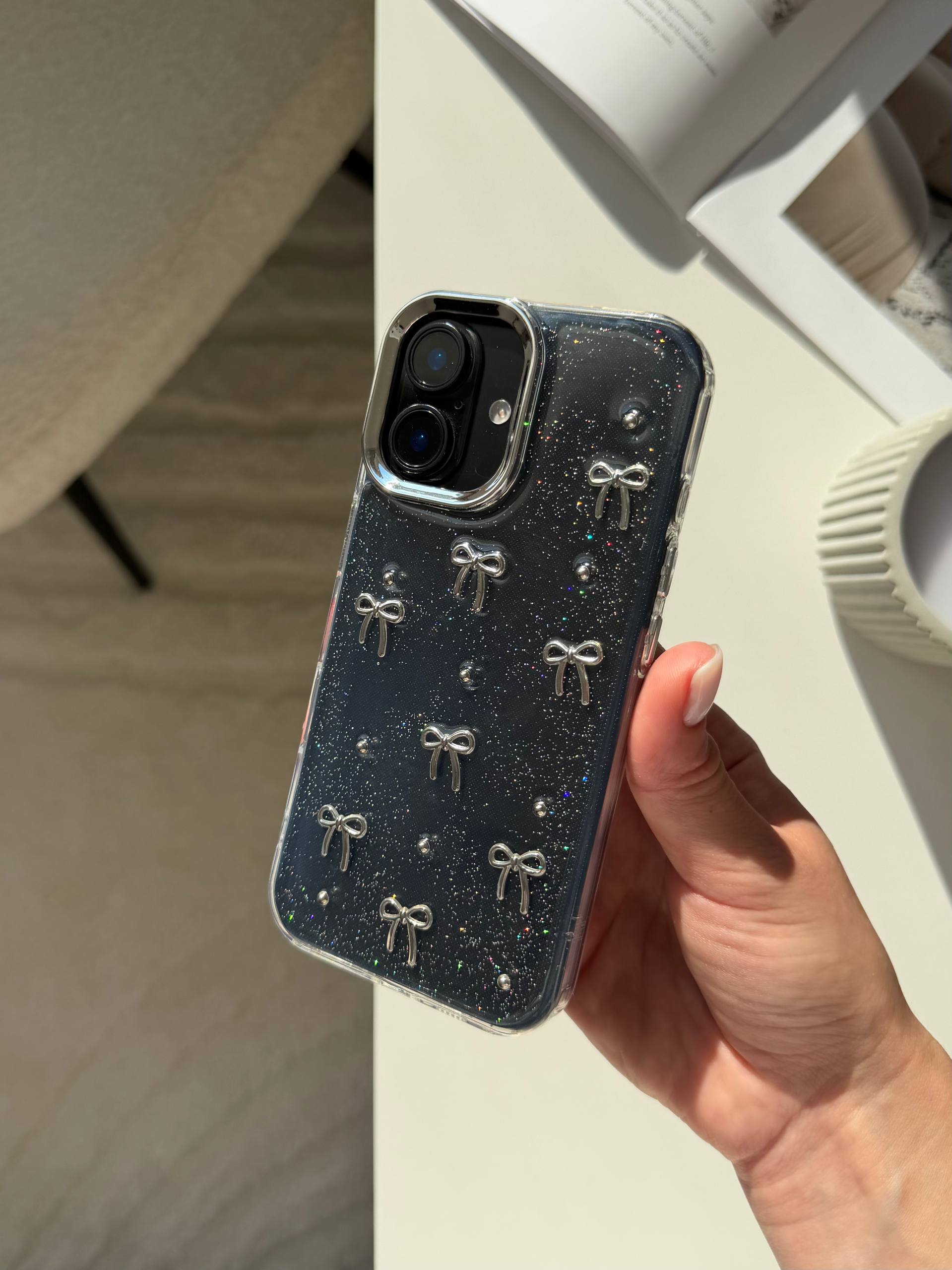 Чохол прозорий Bow Case з бантиками на iPhone 17