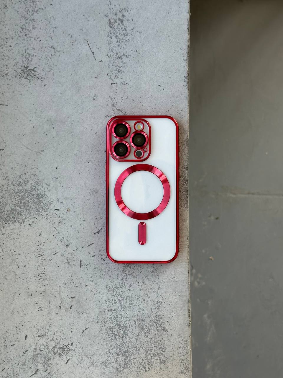 Чехол цветной Shining case с Magsafe на iPhone 12 Red