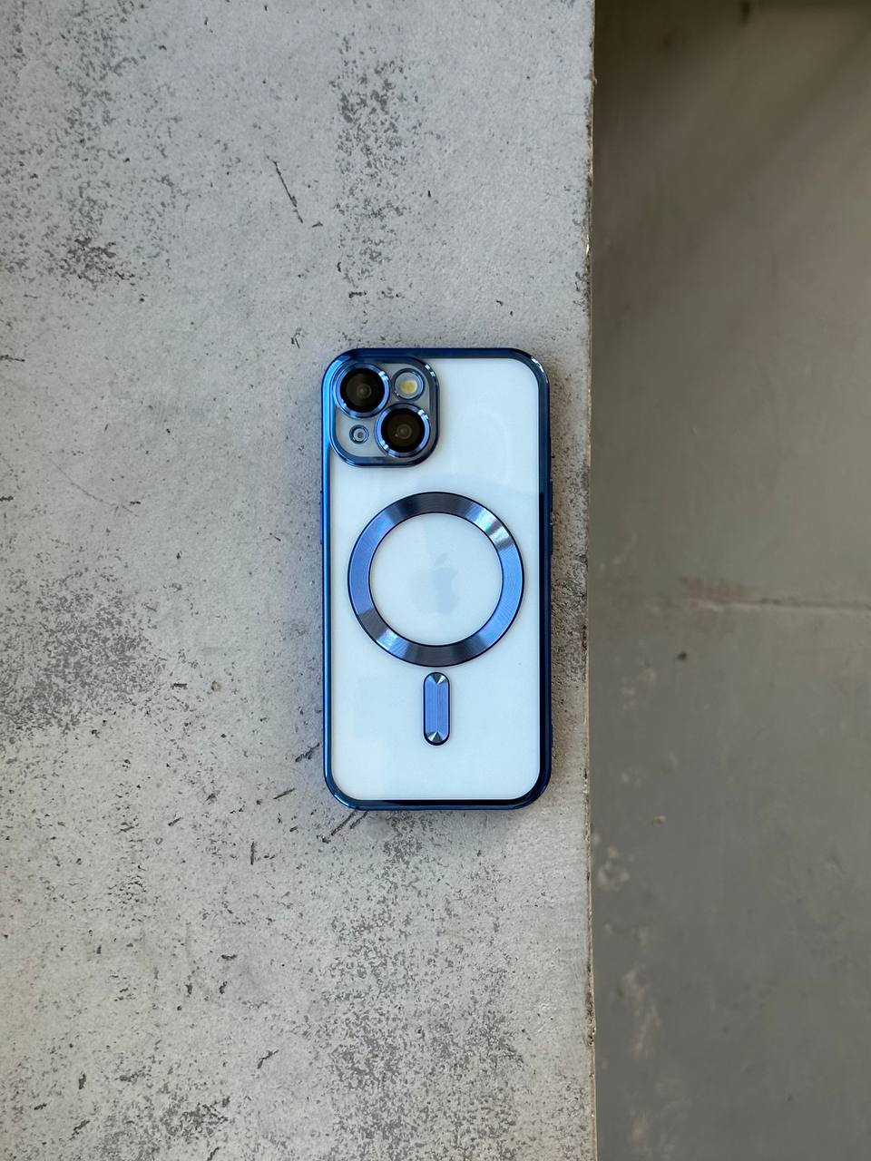 Чехол цветной Shining case с Magsafe на iPhone 15 Dark Blue