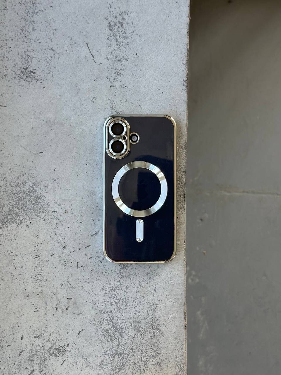Чохол кольоровий Shining case з Magsafe на iPhone 16 Silver