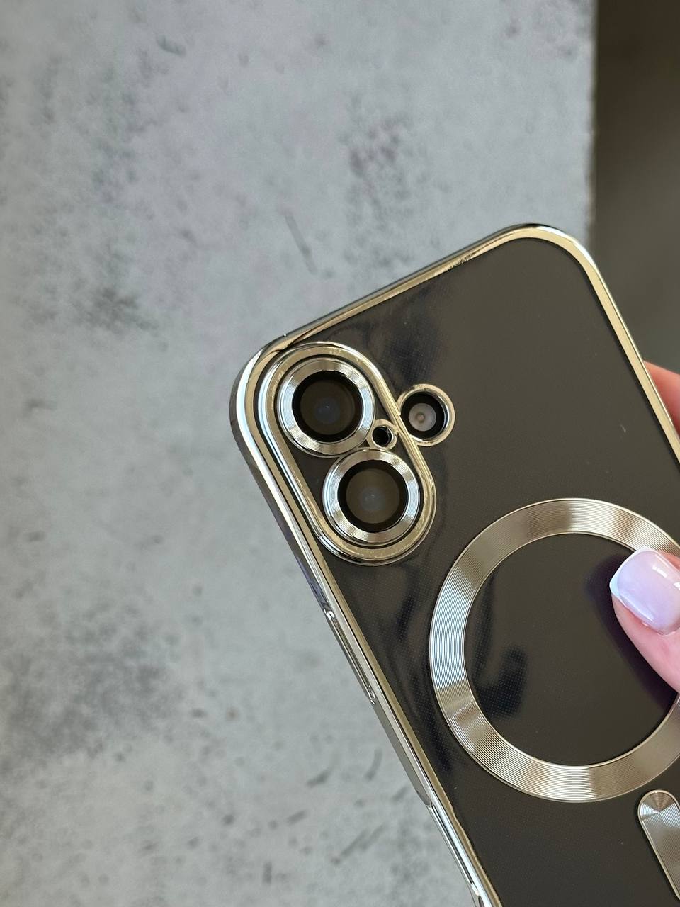 Чохол кольоровий Shining case з Magsafe на iPhone 16 Silver