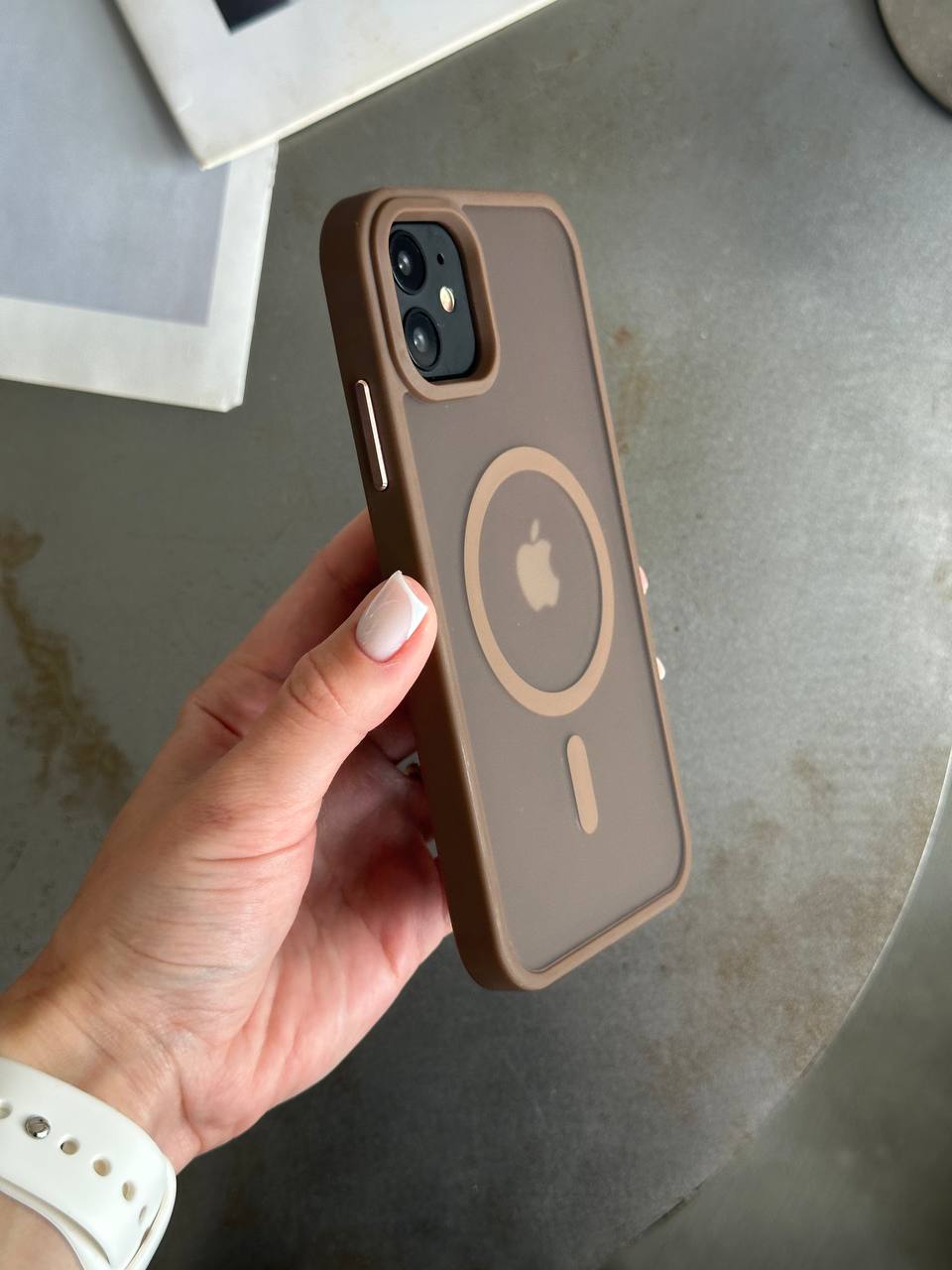 Чохол матовий з Magsafe на iPhone 11 Brown