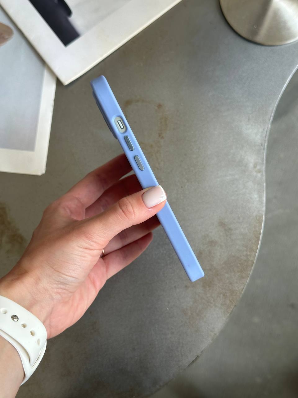 Чохол матовий з Magsafe на iPhone 14+ Blue