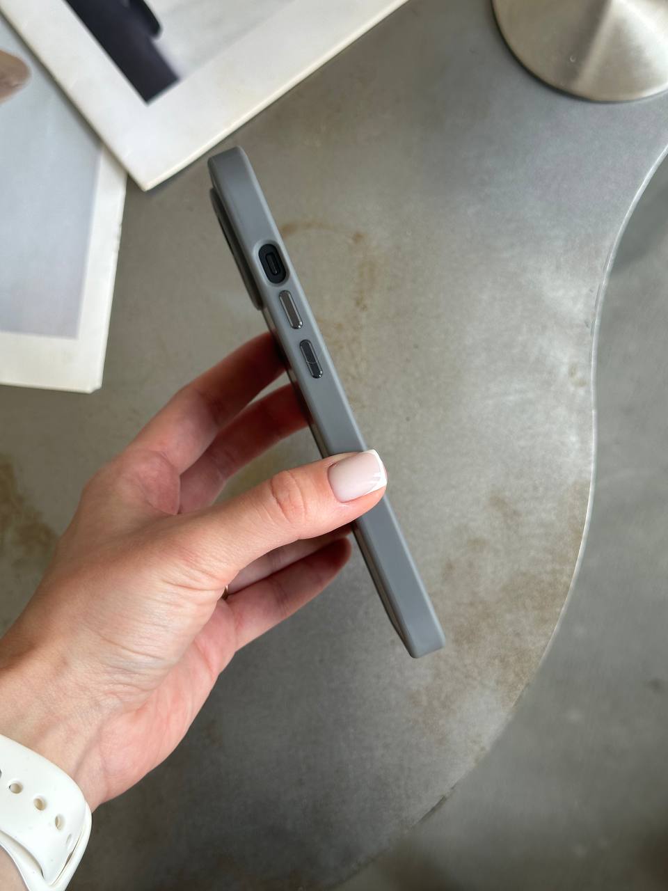 Чохол матовий з Magsafe на iPhone 14+ Gray