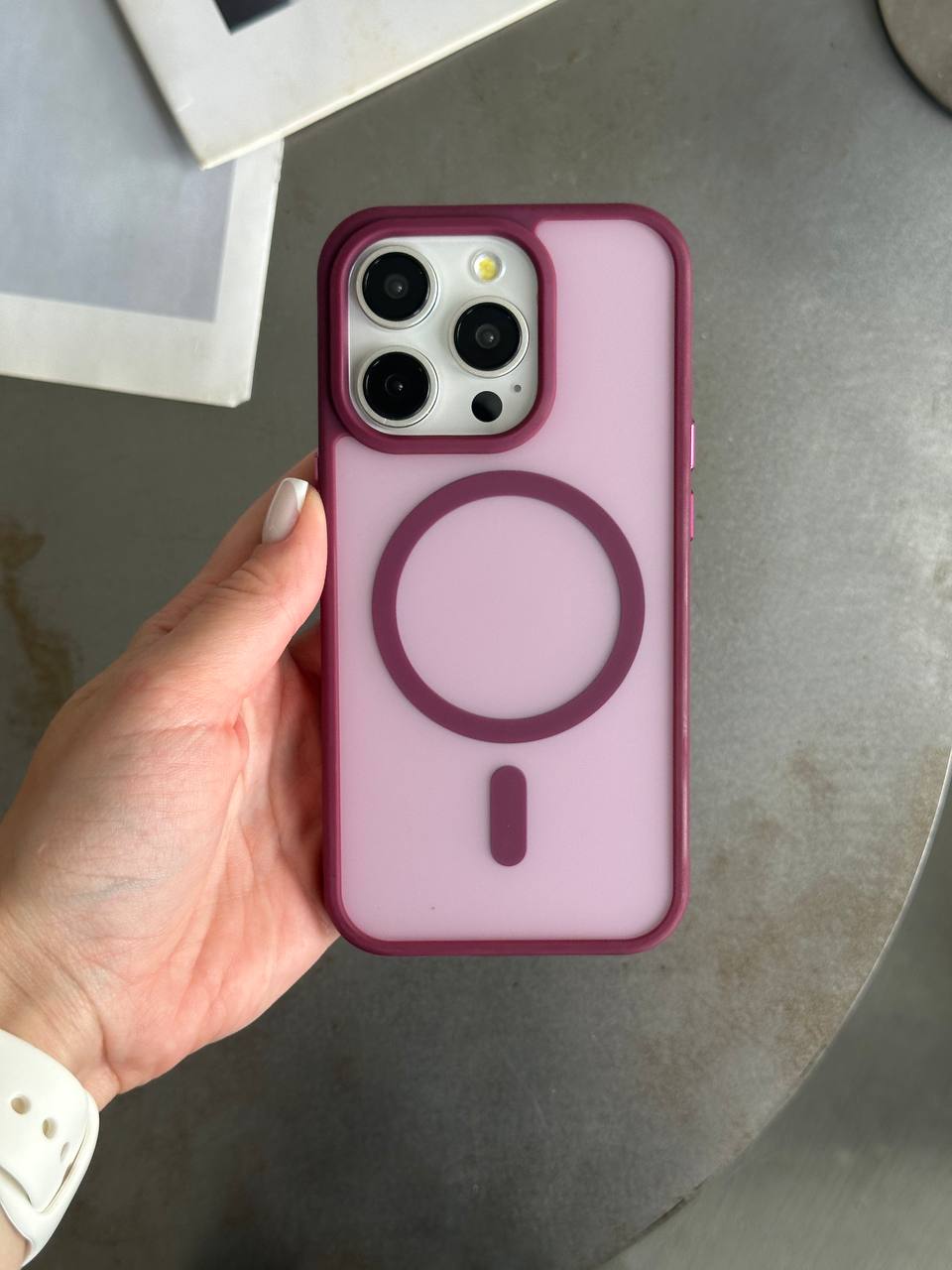 Чохол матовий з Magsafe на iPhone 11 Pro Max Wine
