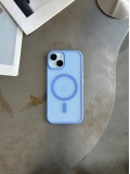 Чохол матовий з Magsafe на iPhone 14+ Blue