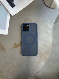 Чохол матовий з Magsafe на iPhone 14+ Dark Blue