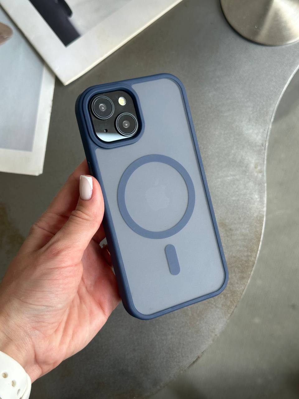 Чохол матовий з Magsafe на iPhone 15 Dark Blue