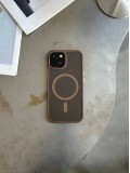 Чохол матовий з Magsafe на iPhone 14+ Brown