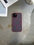 Чохол матовий з Magsafe на iPhone 14+ Wine