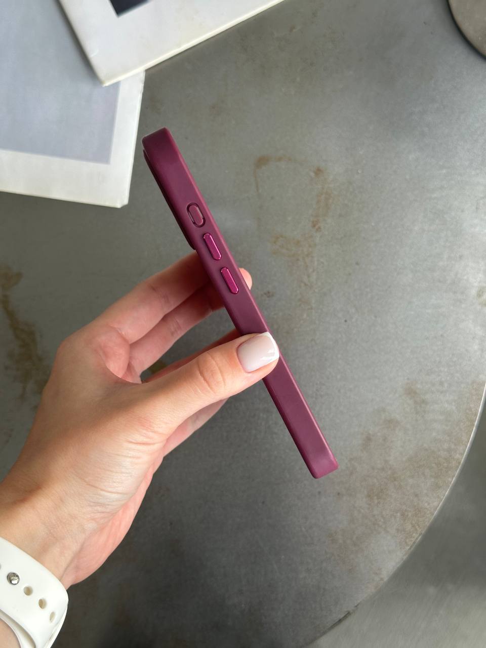 Чохол матовий з Magsafe на iPhone 15 Pro Max Wine