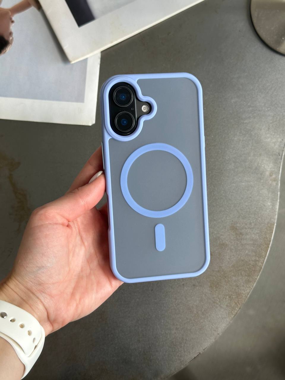Чохол матовий з Magsafe на iPhone 16 Blue