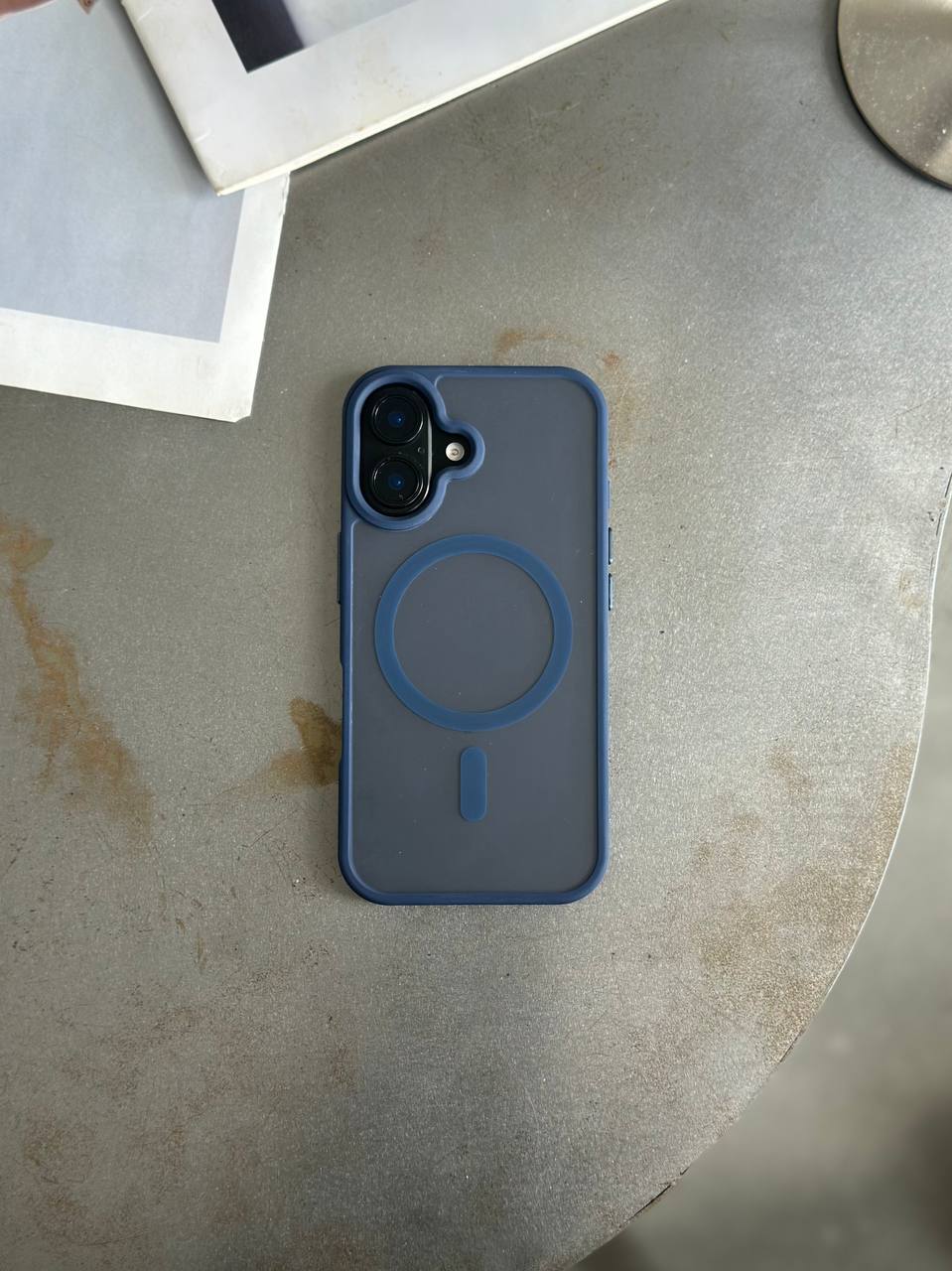 Чехол матовый из Magsafe на iPhone 17 Dark Blue
