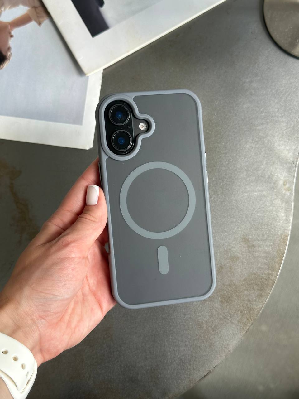 Чохол матовий з Magsafe на iPhone 16 Gray