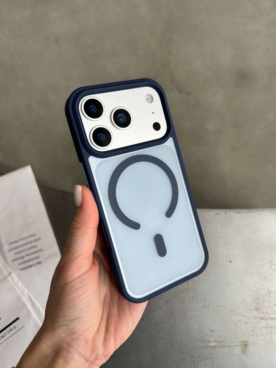 Чохол матовий з Magsafe на iPhone 17 Pro Max Dark Blue