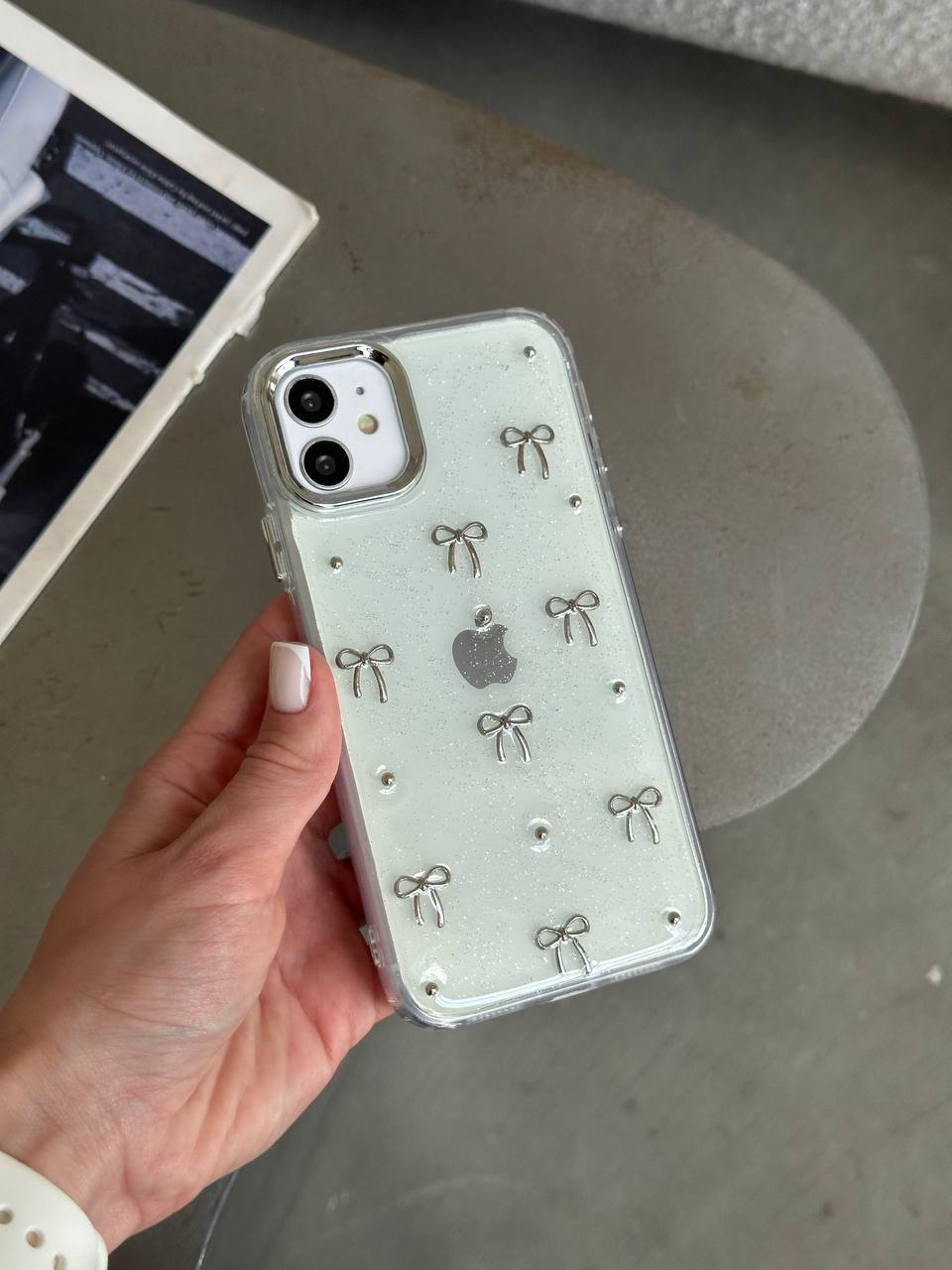 Чохол прозорий Bow Case з бантиками на iPhone 11