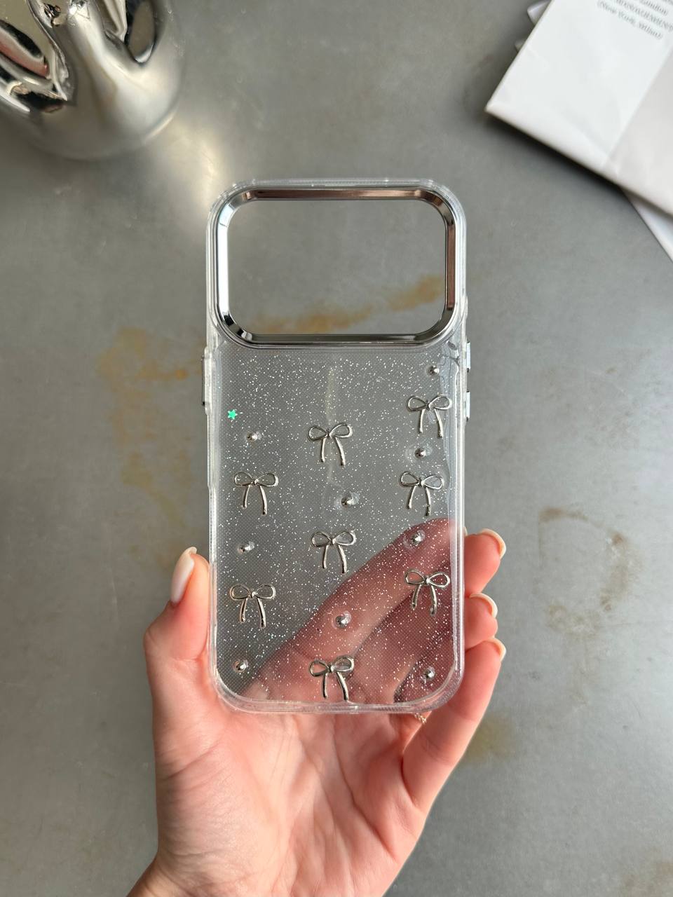 Чохол прозорий Bow Case з бантиками на iPhone 17 Pro