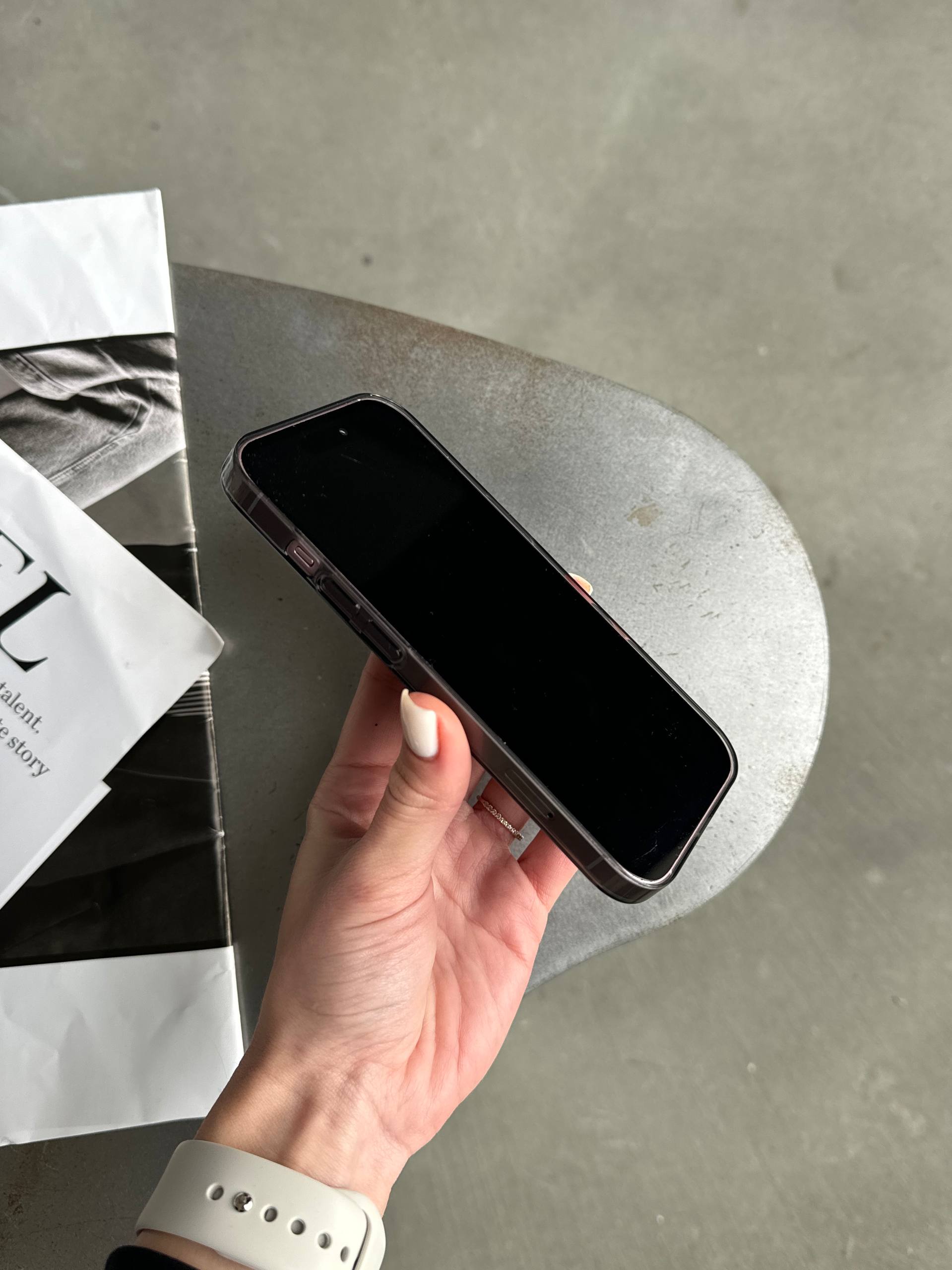 Чехол прозрачный Crystal case с Magsafe на iPhone 14 Black