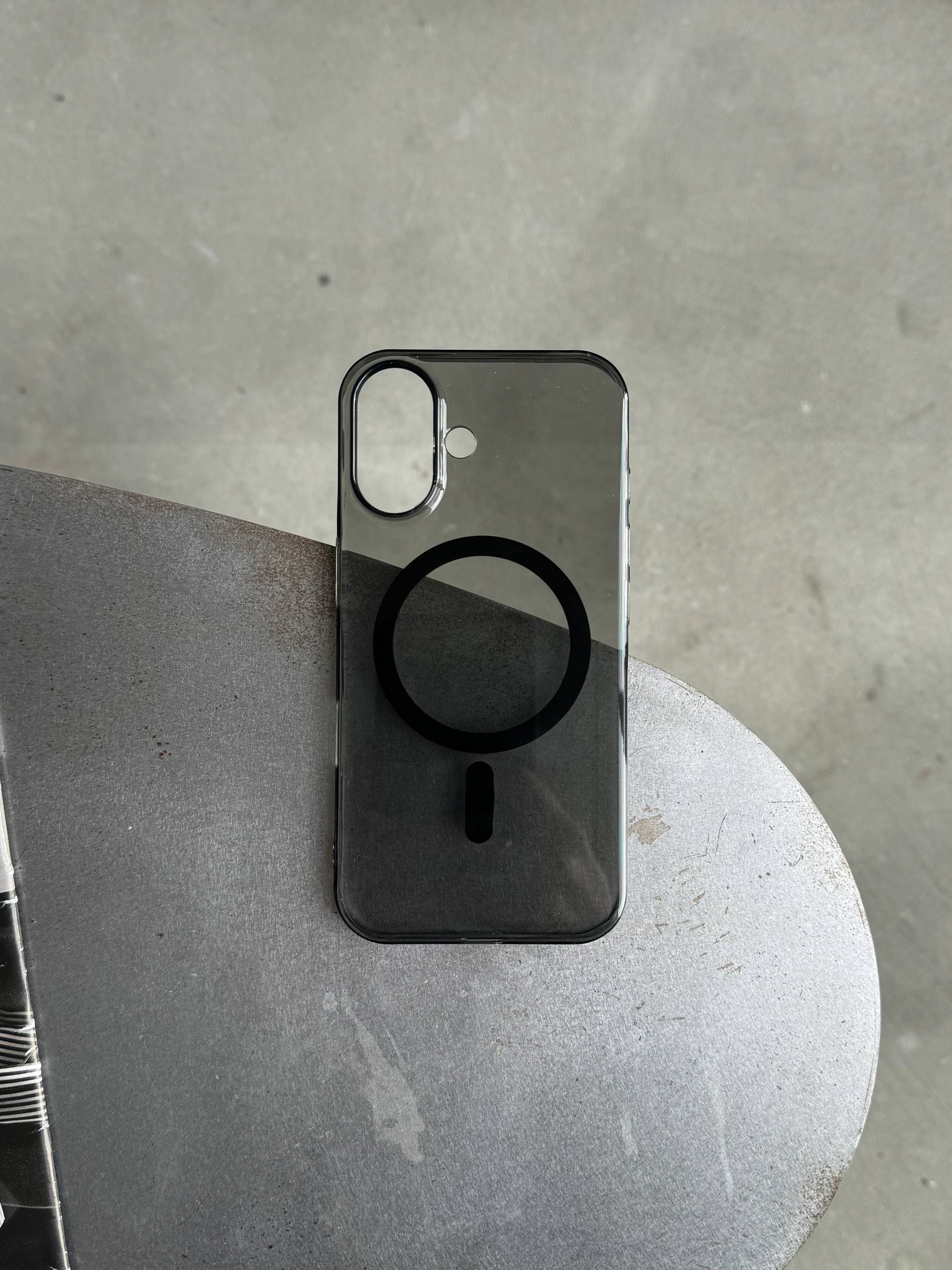 Чохол прозорий Crystal case з Magsafe на iPhone 16 Black