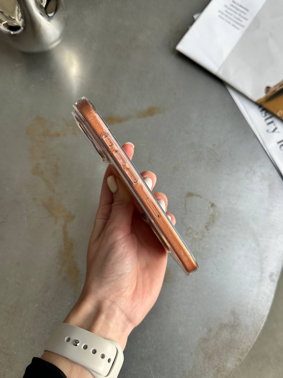 Чехол прозрачный Glitter с блестками на iPhone 17 Pro