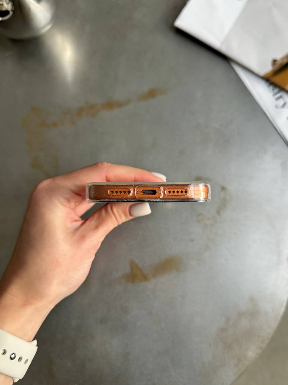 Чехол прозрачный Glitter с блестками на iPhone 17 Pro