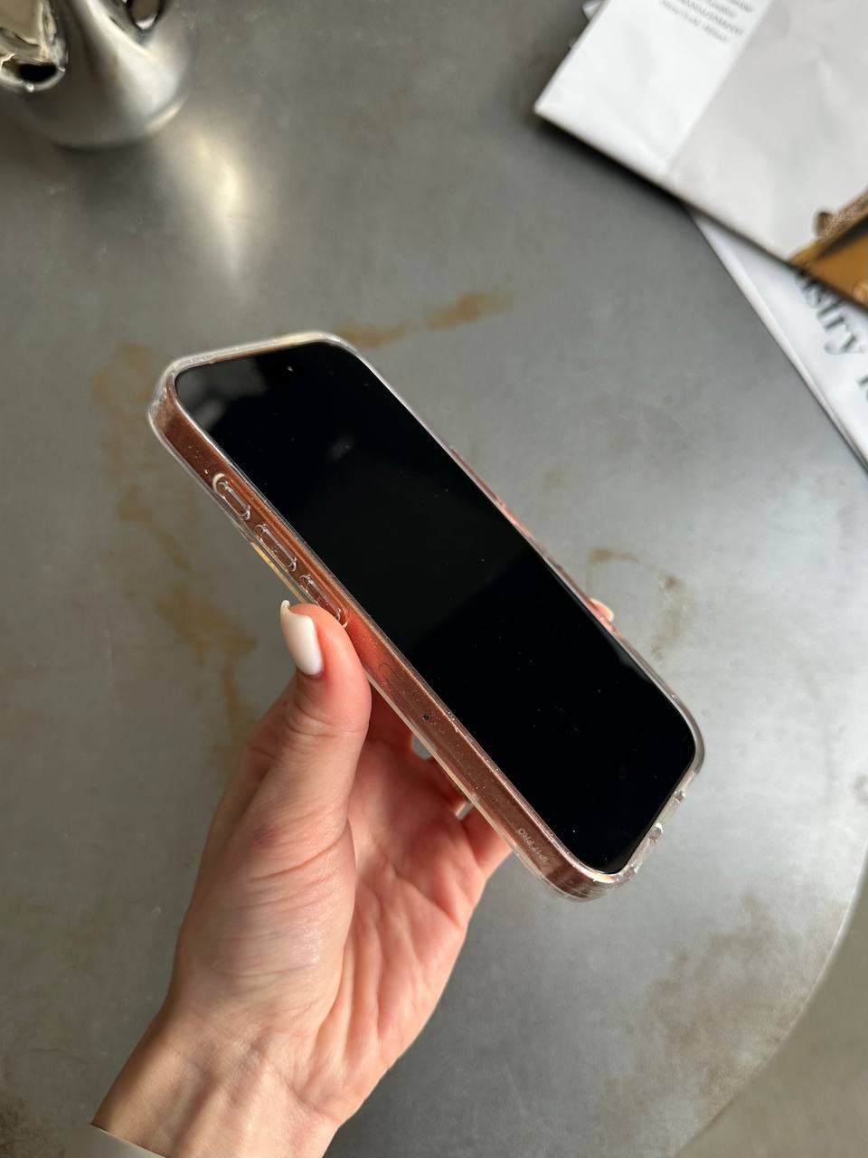 Чехол прозрачный Glitter с блестками на iPhone 17 Pro
