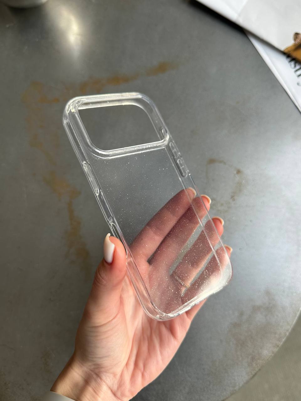 Чехол прозрачный Glitter с блестками на iPhone 17 Pro