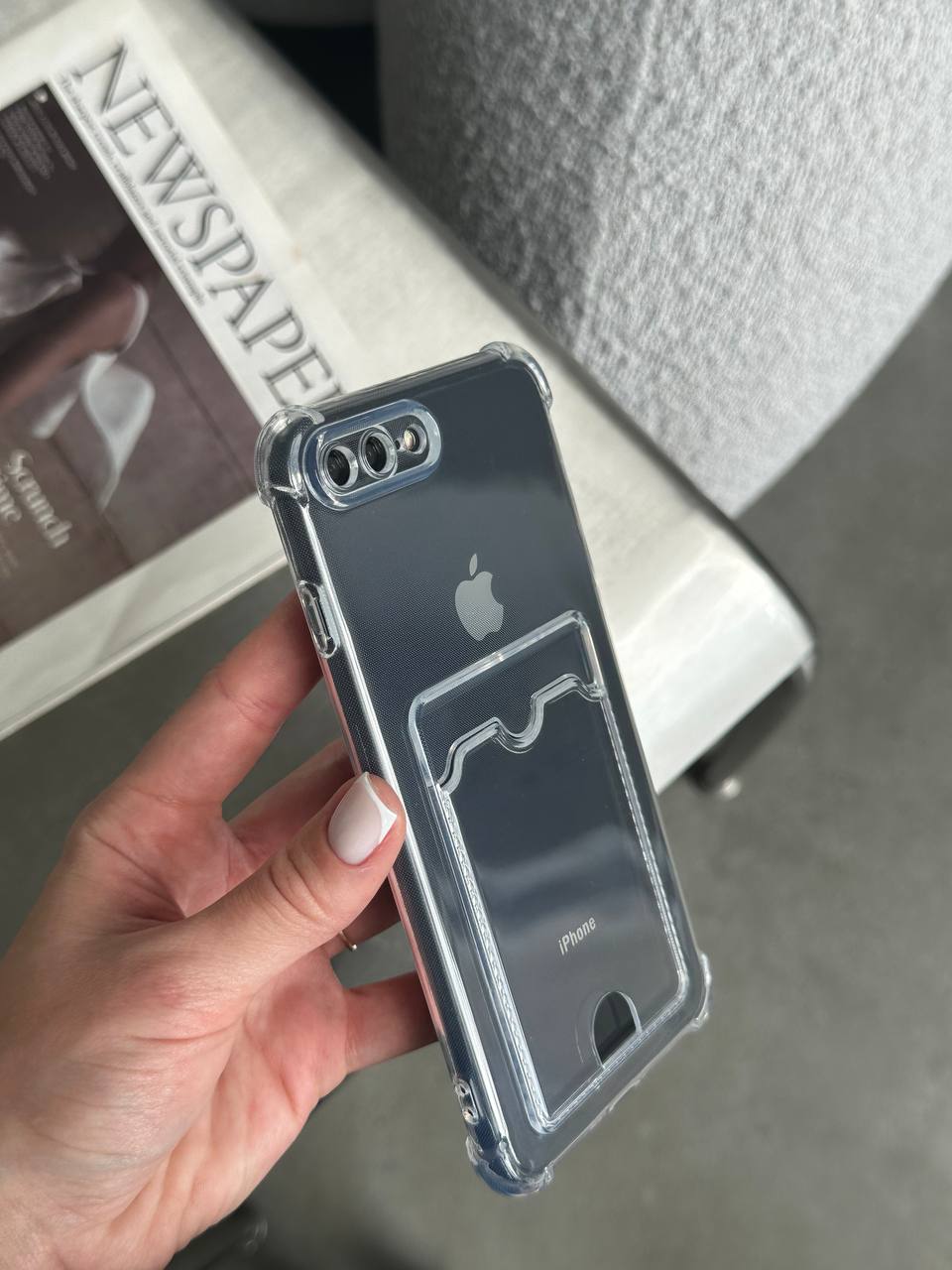 Чехол прозрачный Pocket Case с карманом на iPhone 7+ / 8+