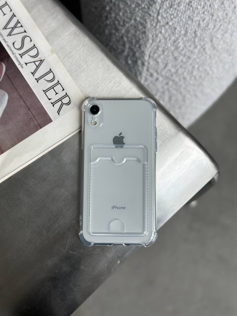 Чехол прозрачный Pocket Case с карманом на iPhone ХR