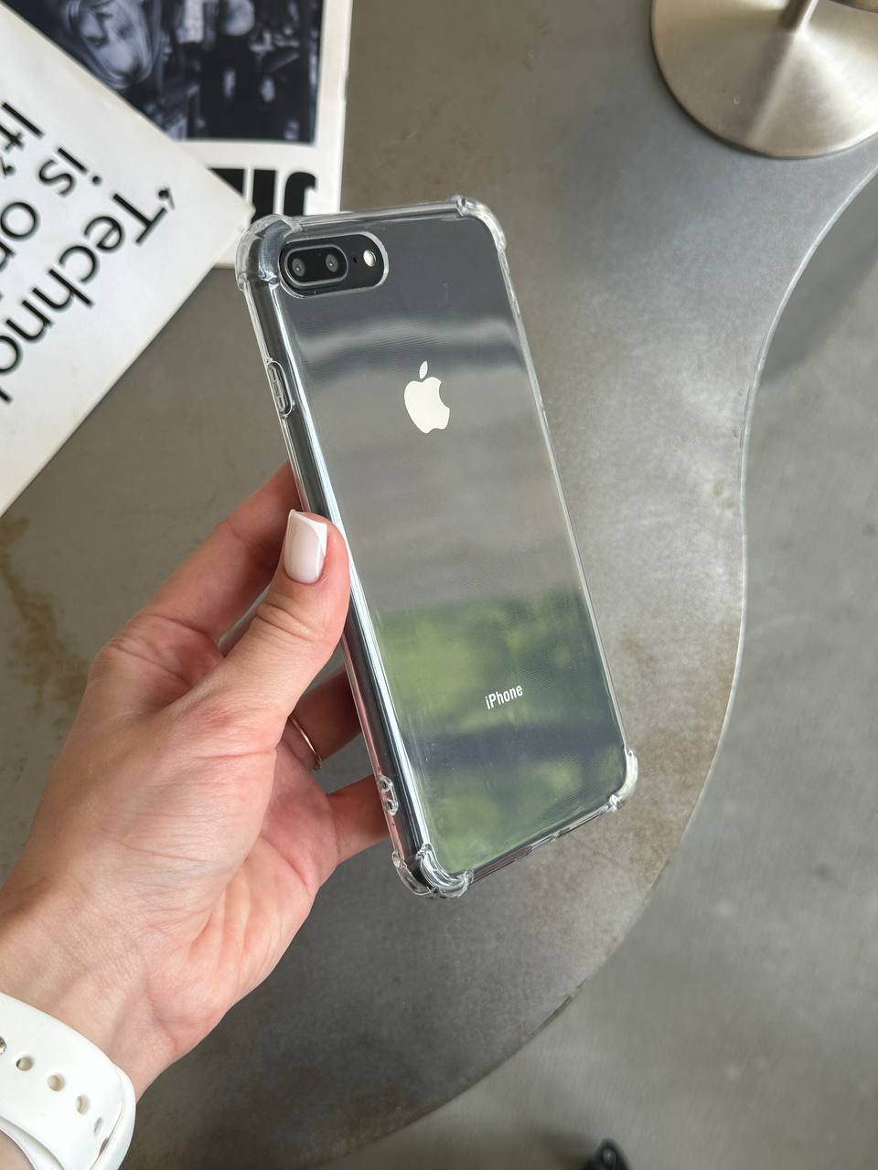 Чехол прозрачный силиконовый с усиленными углами открытая камера для iPhone 7+ / 8+