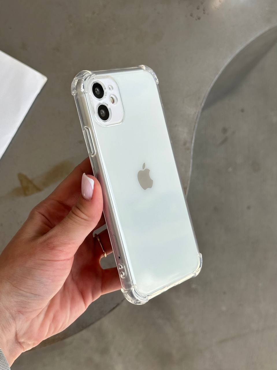 Чохол прозорий силіконовий з посиленими кутами закрита камера на iPhone 12