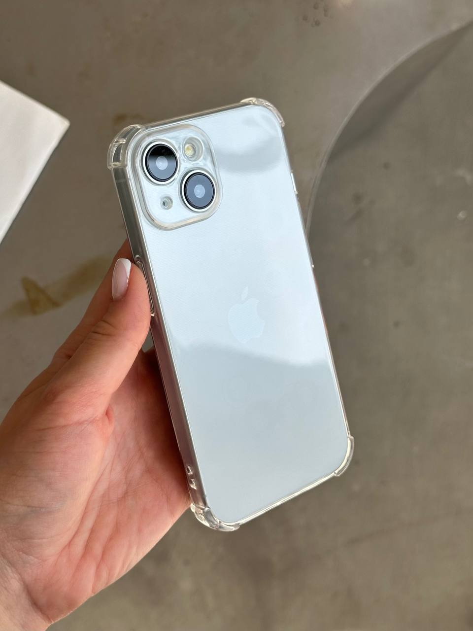 Чехол прозрачный силиконовый с усиленными углами закрытая камера на iPhone 14