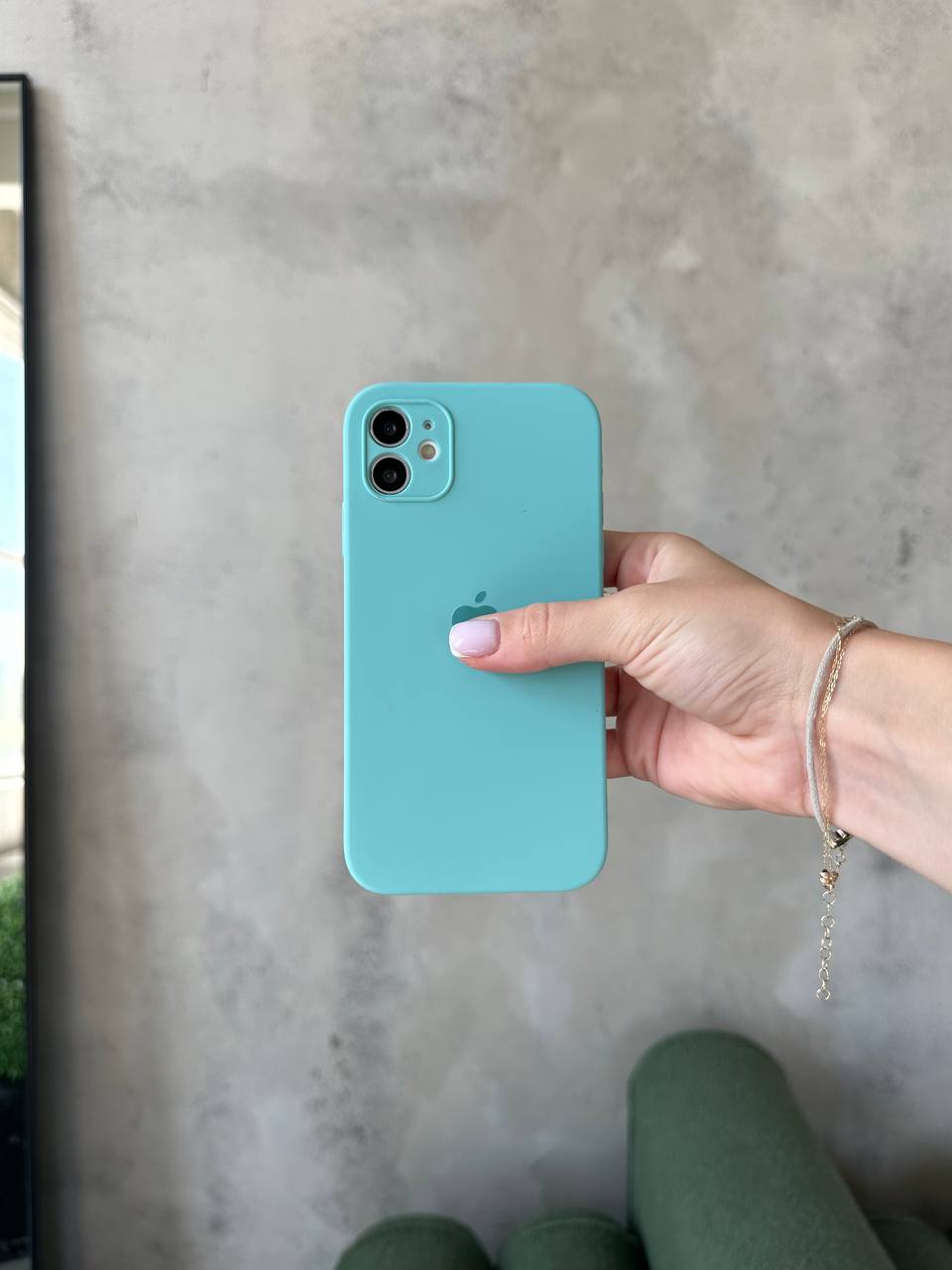 Чехол Silicone case с закрытой камерой на iPhone 11 Sea Blue #17