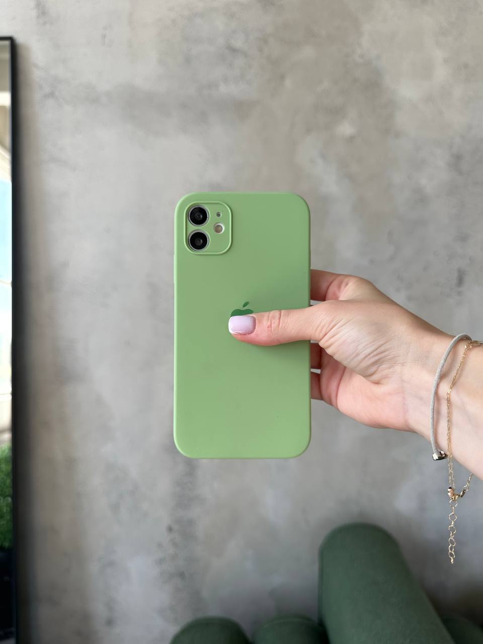 Чехол Silicone case с закрытой камерой на iPhone 11 Mint Gum #01