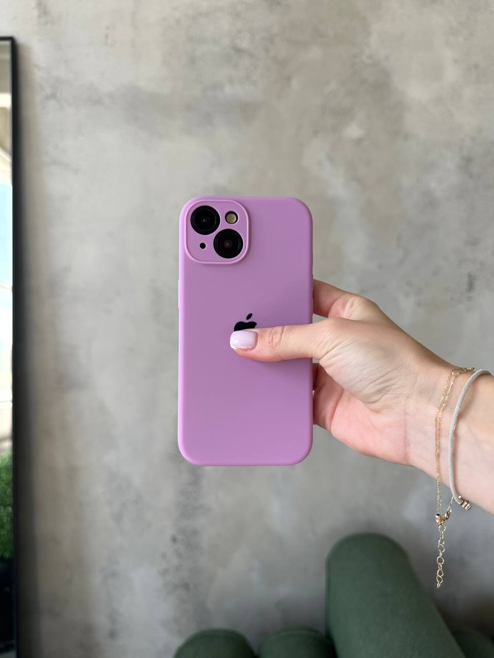Чохол Silicone case із закритою камерою на iPhone 15 Mauve #60