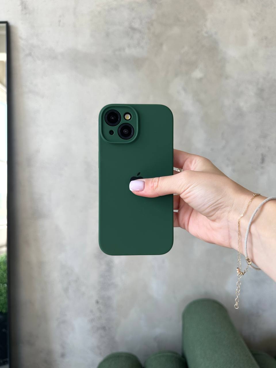 Чохол Silicone case із закритою камерою на iPhone 15 Pacific Green #31