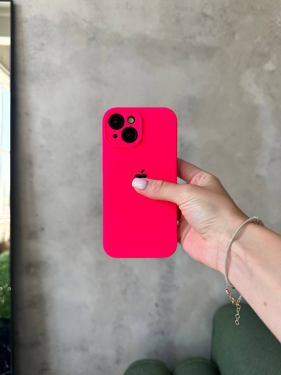 Чохол Silicone case із закритою камерою на iPhone 15 Shiny Pink #23
