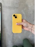 Чохол Silicone case із закритою камерою на iPhone 14+ Yellow #04