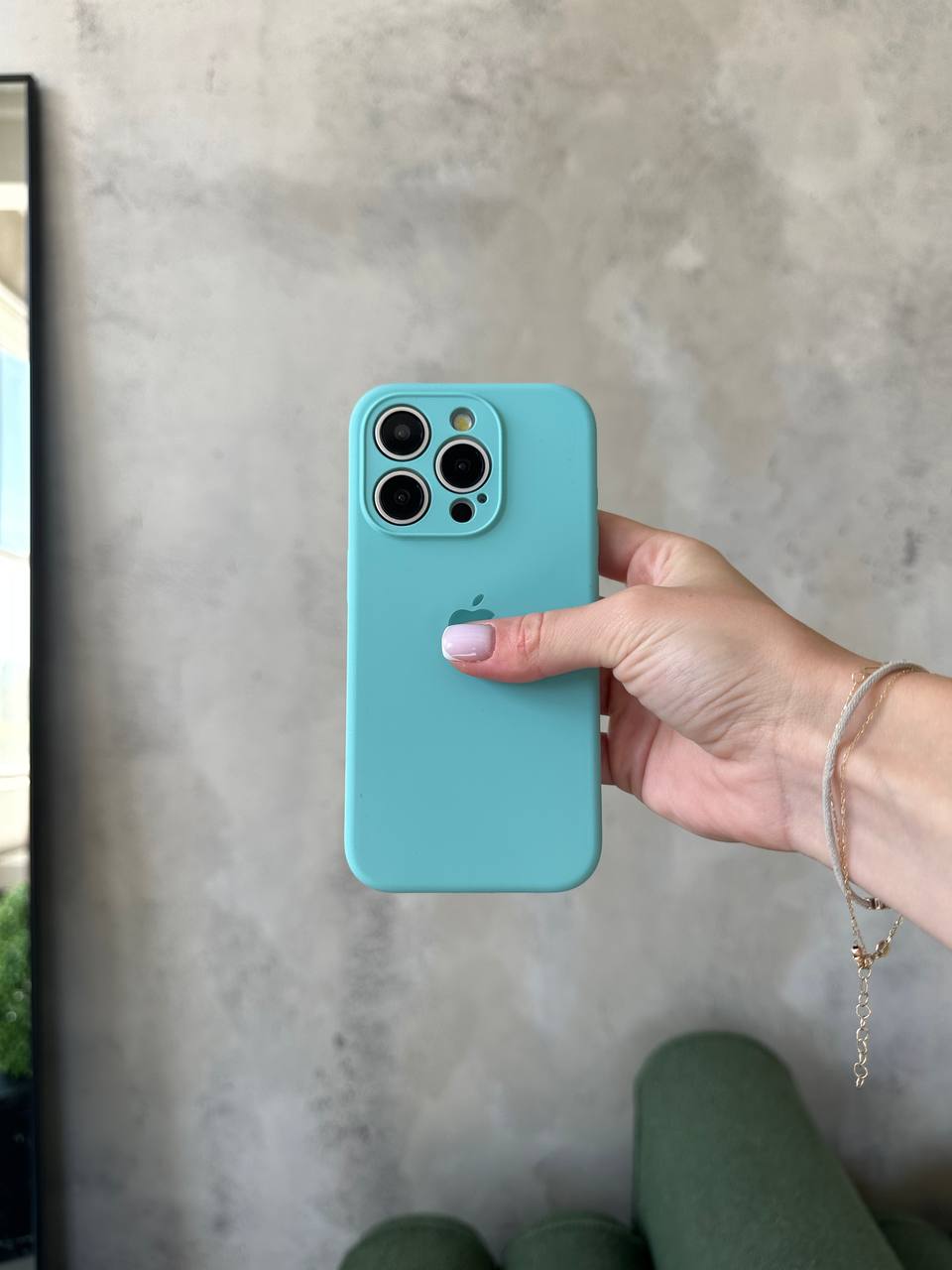 Чохол Silicone case із закритою камерою на iPhone 13 Pro Max Sea Blue #17