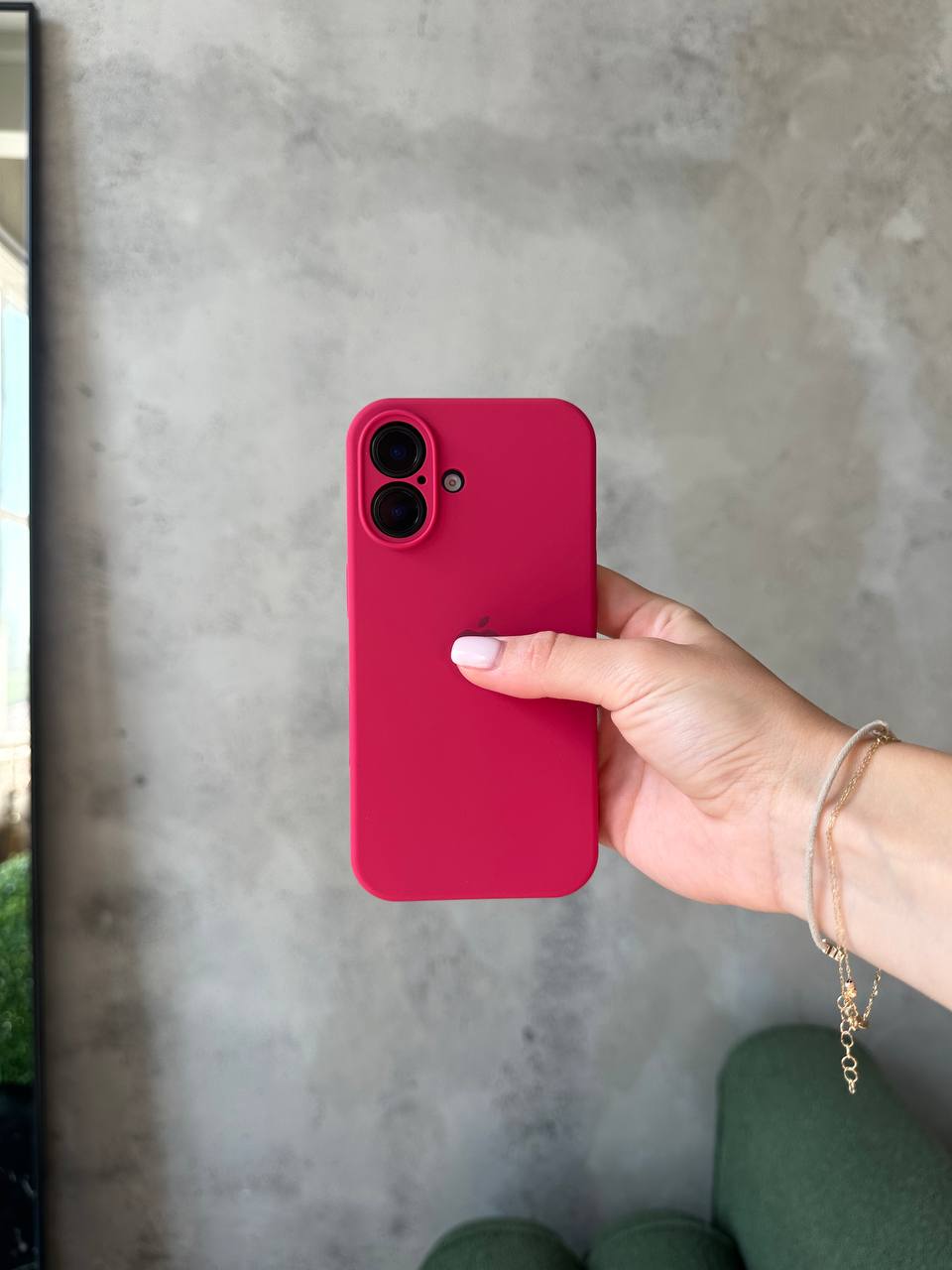 Чохол Silicone case із закритою камерою на iPhone 16+ Wine Red #21