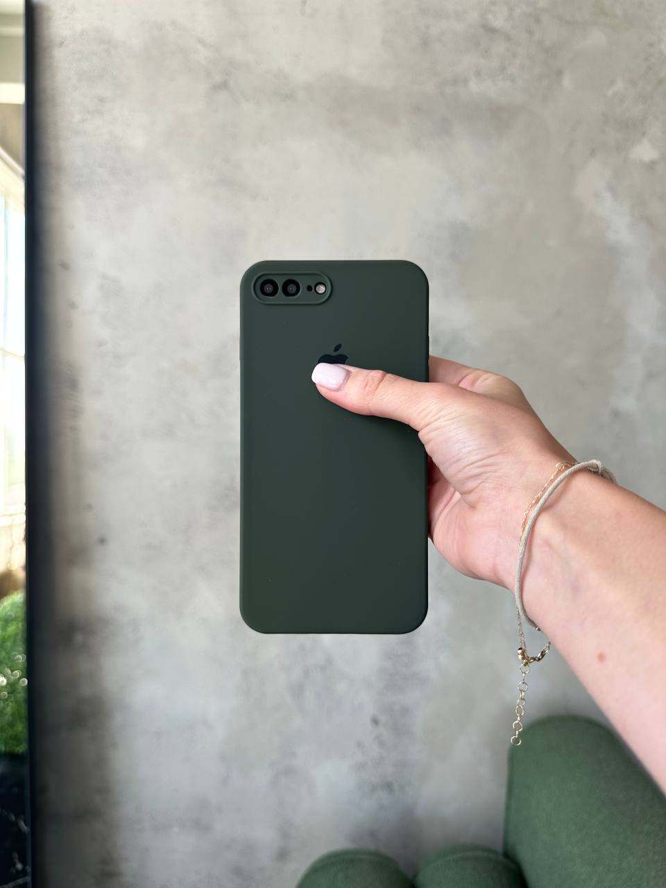 Чохол Silicone case із закритою камерою на iPhone 7+ / 8+ Cyprus Green #40