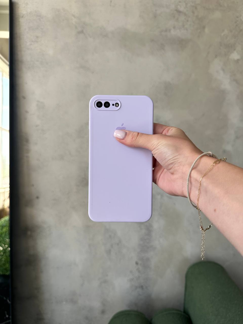 Чехол Silicone case с закрытой камерой на iPhone 7+ / 8+ Lilac Purple #58