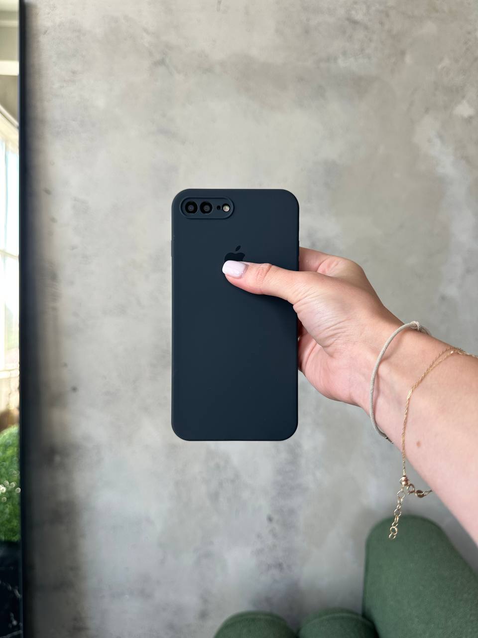 Чехол Silicone case с закрытой камерой на iPhone 7+ / 8+ Midnight #55