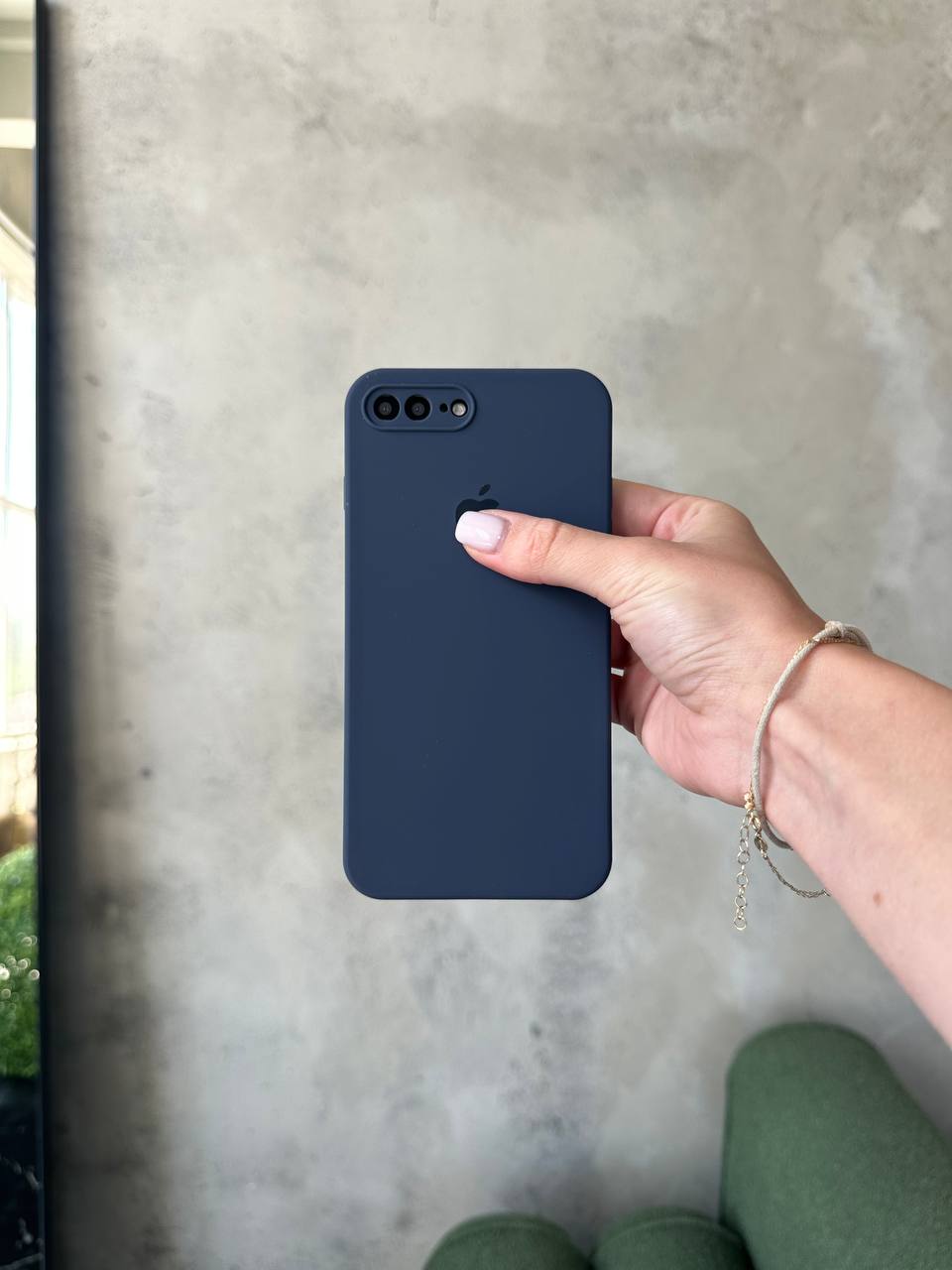 Чехол Silicone case с закрытой камерой на iPhone 7+ / 8+ Midnight Blue #07