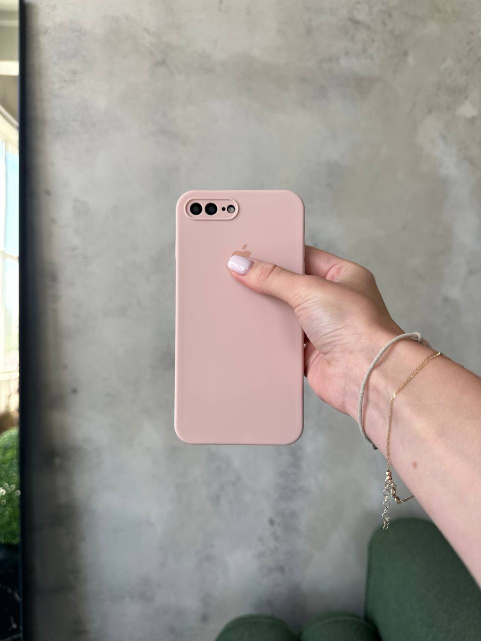 Чехол Silicone case с закрытой камерой на iPhone 7+ / 8+ Pink Sand #15