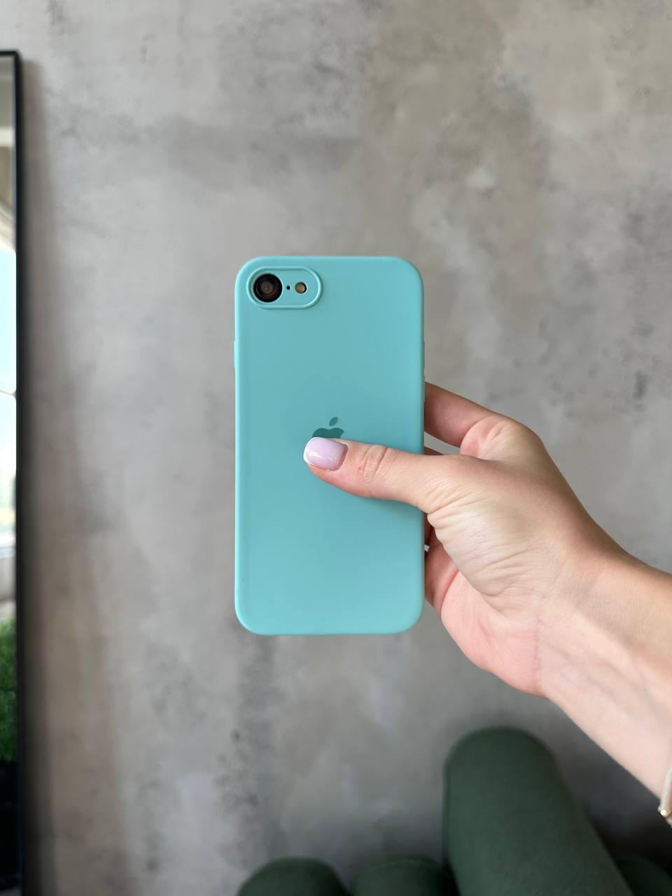 Чехол Silicone case с закрытой камерой на iPhone 7 / 8 Sea Blue #17