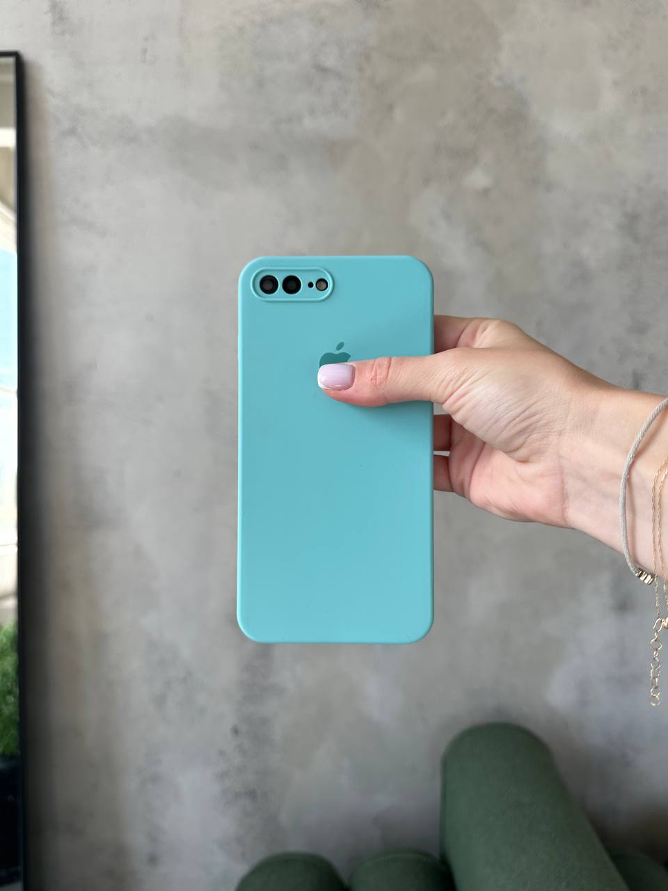 Чехол Silicone case с закрытой камерой на iPhone 7+ / 8+ Sea Blue #17